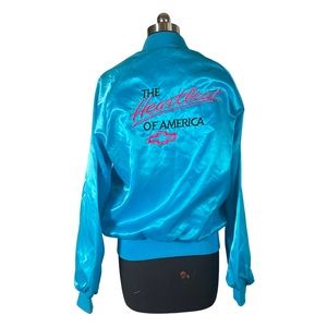1980’s Chevrolet Blue Satin Bomber Jacket
